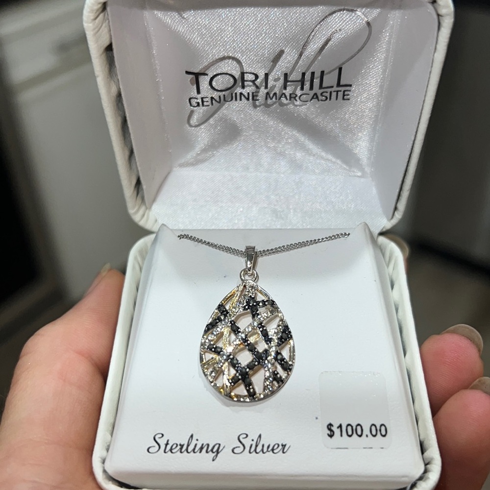 Tori Hill Genuine Marcastle Sterling Silver Pendant Necklace